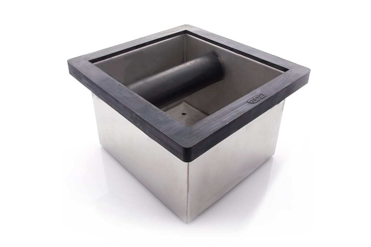 Stainless Steel Square Closed Base Knock Box