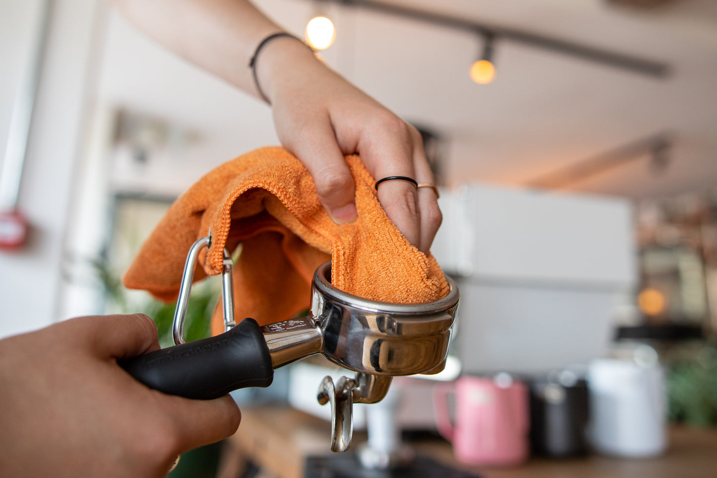 Orange Barista Towel With Clip